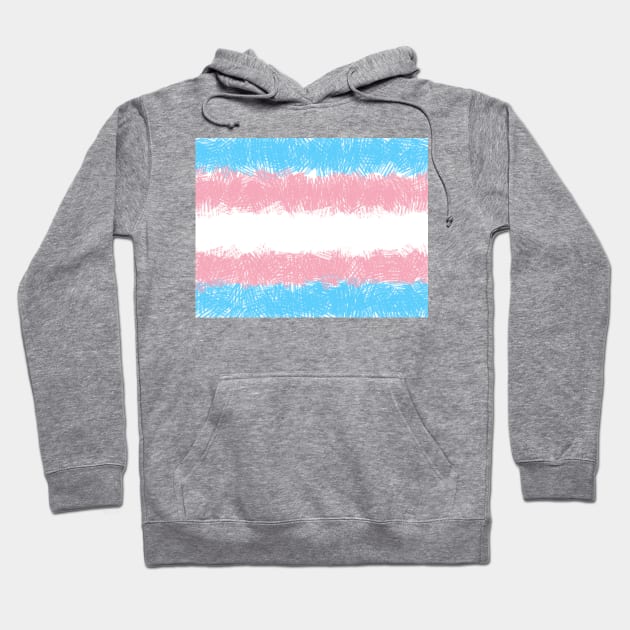 Trans Flag in a Crosshatch Design Hoodie by PurposelyDesigned